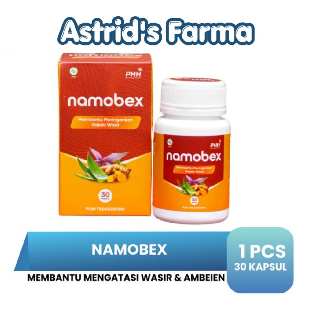 NAMOBEX - Kapsul Herbal Obat Wasir Ambeien Ambeyen dengan Ekstrak Kunyit dan Daun Ungu