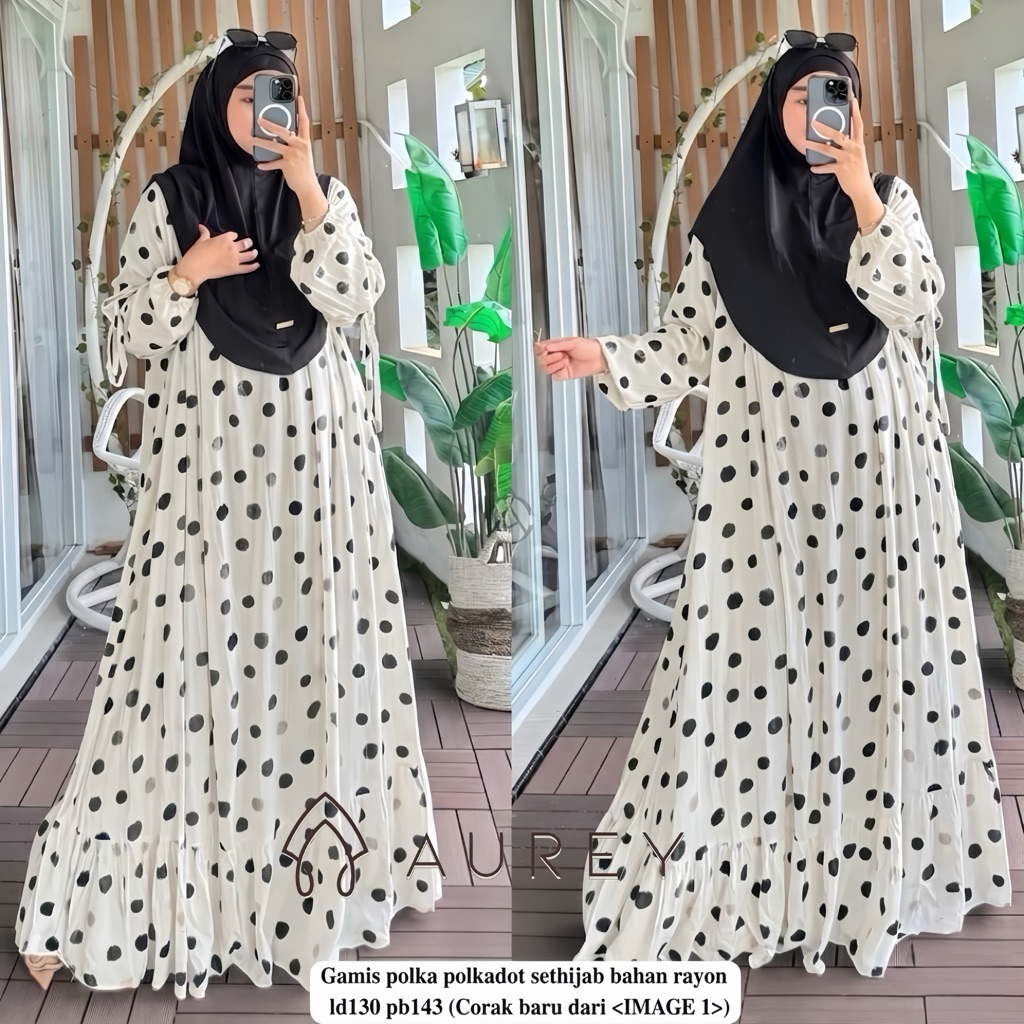 AUREY Set Hijab Naomi Gamis Wanita Free Hijab Lengan Panjang Model Terbaru Gamis Rayon Super Jumbo XXL Motif Terbaru Kekinian Gamis Rayon Kekinian
