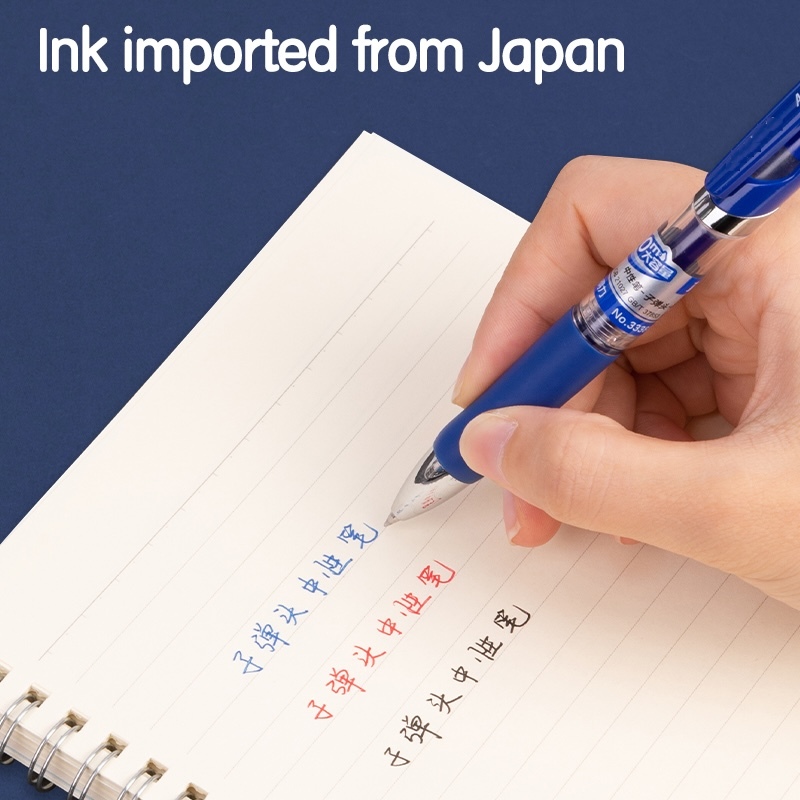 12PCS Pulpen Pena / Gel Pen 0.5 mm Ultra-Smooth Ink Soft Rubber Grip Satu Set (8)