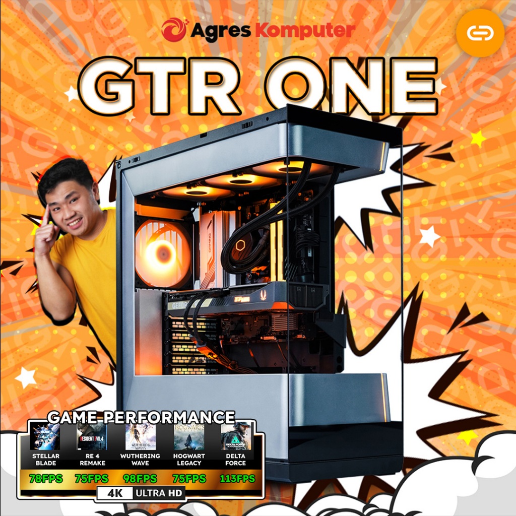 AGRES X GTID GTR ONE RYZEN 7 8700F RTX 5070 12GB/ 32GB RAM 1TB STORAGE WIFI + BT RAKITAN PC GAMING
