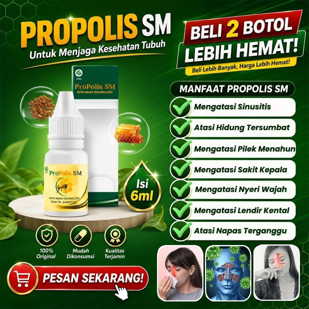 Propolis Sm Asli 100% Original Obat Herbal Atasi Sinusitis Sudah BPOM Dan Halal MUI