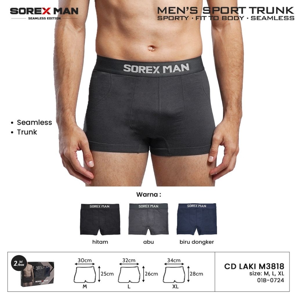 Jual Sorex Man LK M 3818 Trunk Boxer Sport Pria M, L, XL Celana dalam ...