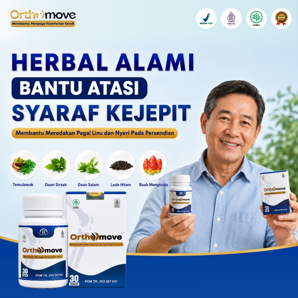 ORTHOMOVE - Obat Herbal Alami bantu Atasi Nyeri Pinggang Saraf Kejepit isi 30 kapsul