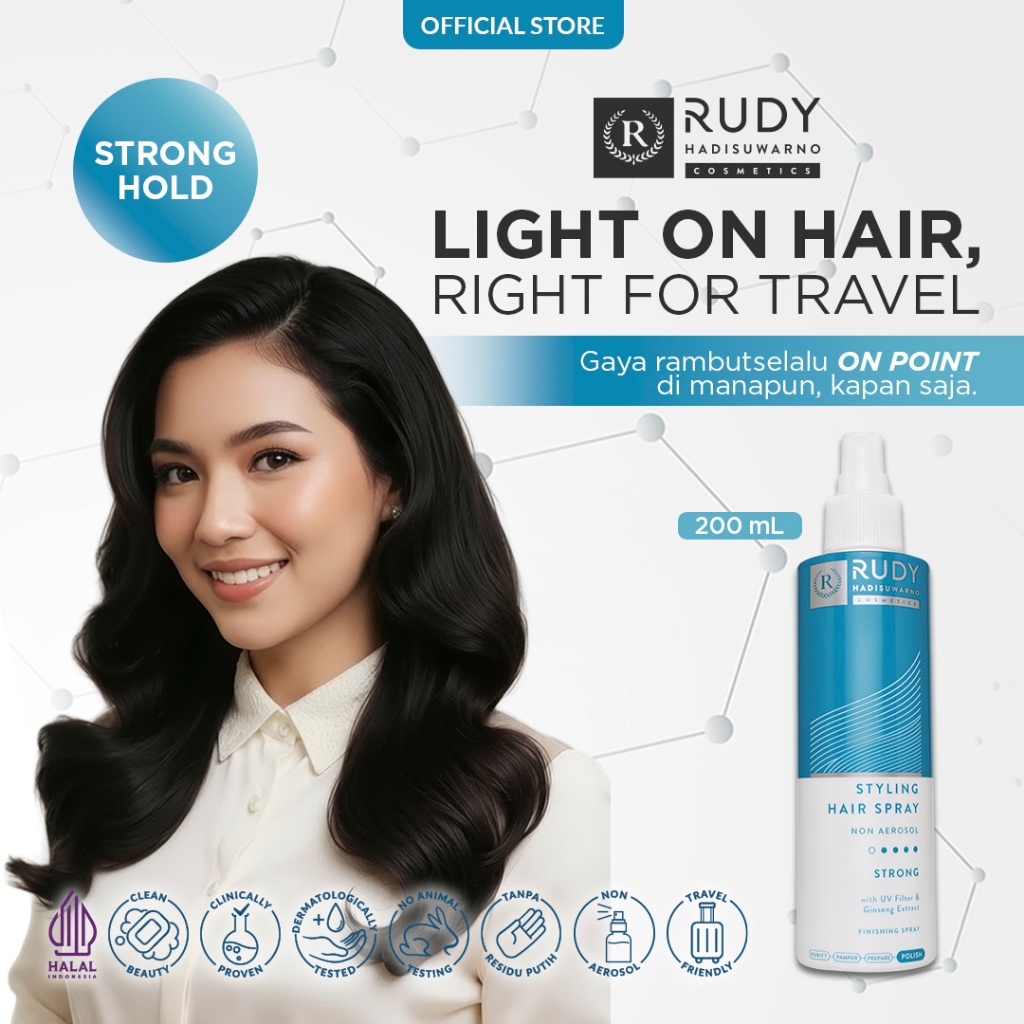 Jual Rudy Hadisuwarno Cosmetics Hair Spray Non Aerosol Strong NEW 200 ...