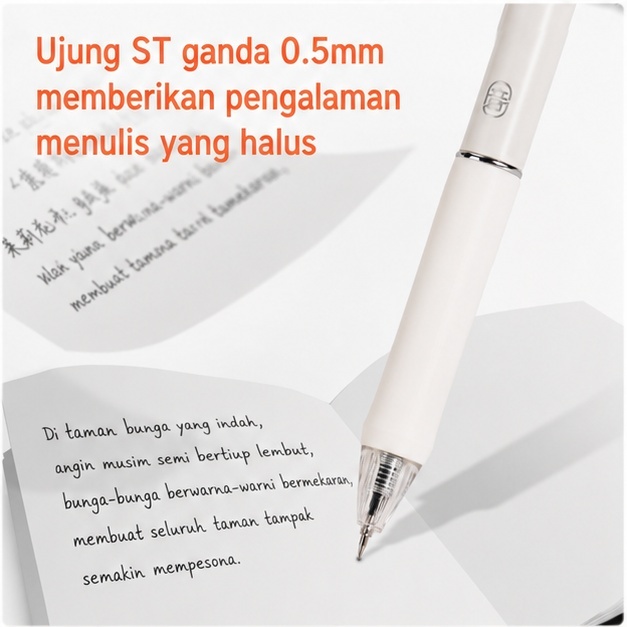 Bantex Pulpen Pena 0.5 mm / Gel Pen Tinta Cepat Kering Suara Klik Rendah Pegangan Nyaman BG1105 (4)
