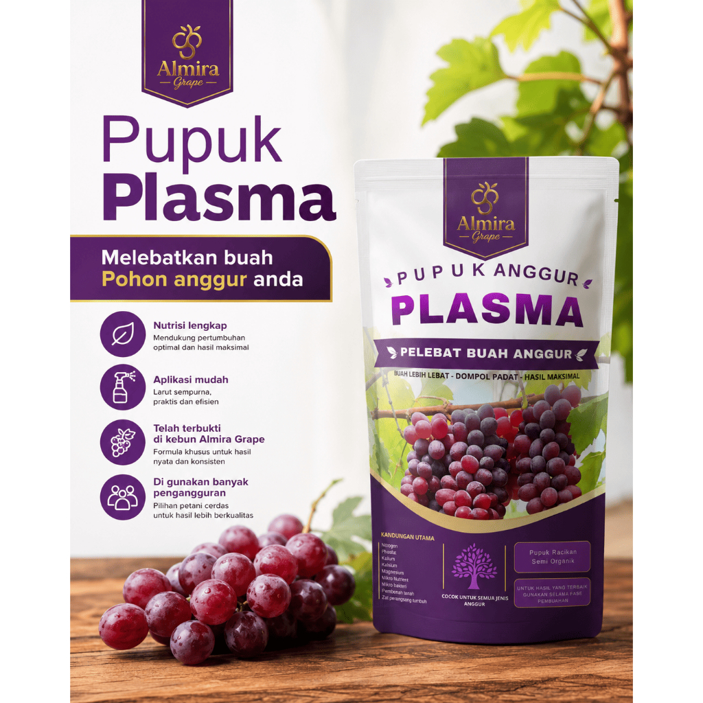 Pupuk Plasma - Pupuk Anggur Cepat Berbuah / Pelebat Buah Anggur / Pupuk Generatif Anggur