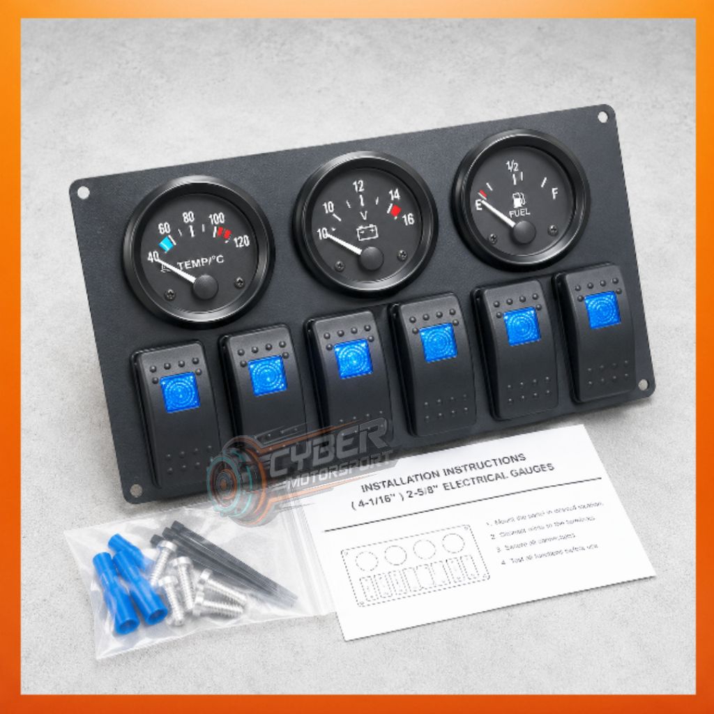 Jual Indikator mobil Temperature plus fuel meter universal ampere ...