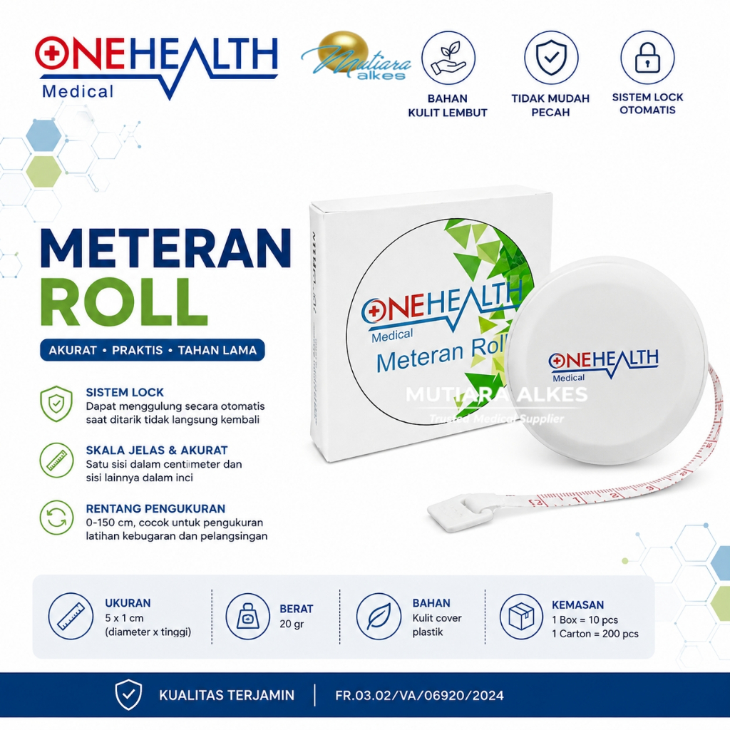 Jual Onehealth Metline Meteran Gulung 150cm / Pita Ukur Lingkar Kepala ...