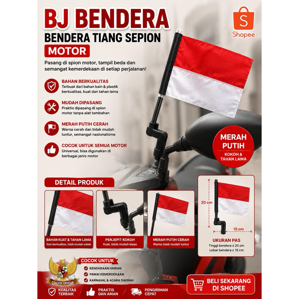 bendera tiang untuk sepion motor