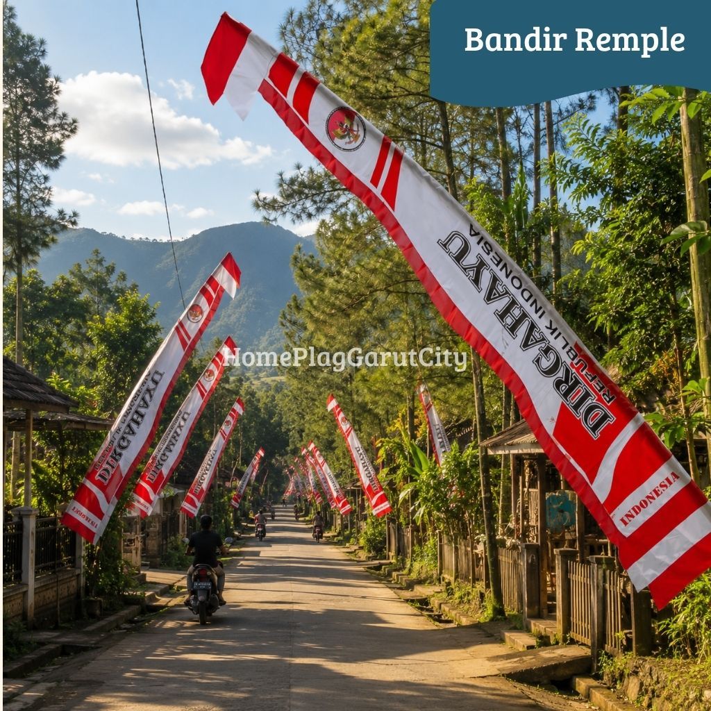 Bendera REMPEL DIRGAHAYU 4 Meter Dan 3 Meter | Umbul-Umbul Merah Putih Dekorasi 17 Agustus HUT RI