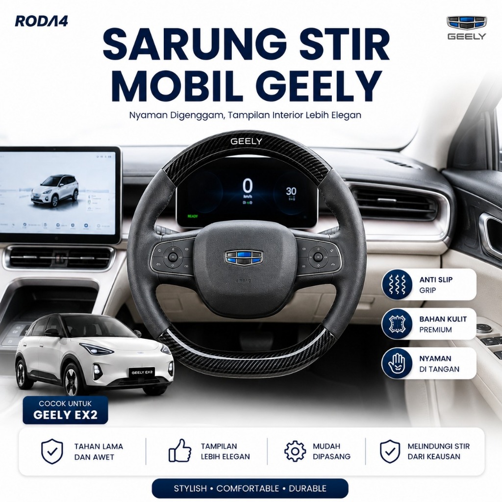 Jual GEELY EX2 Cover Stir Carbon - MODEL D Cover Steer Car Sarung ...