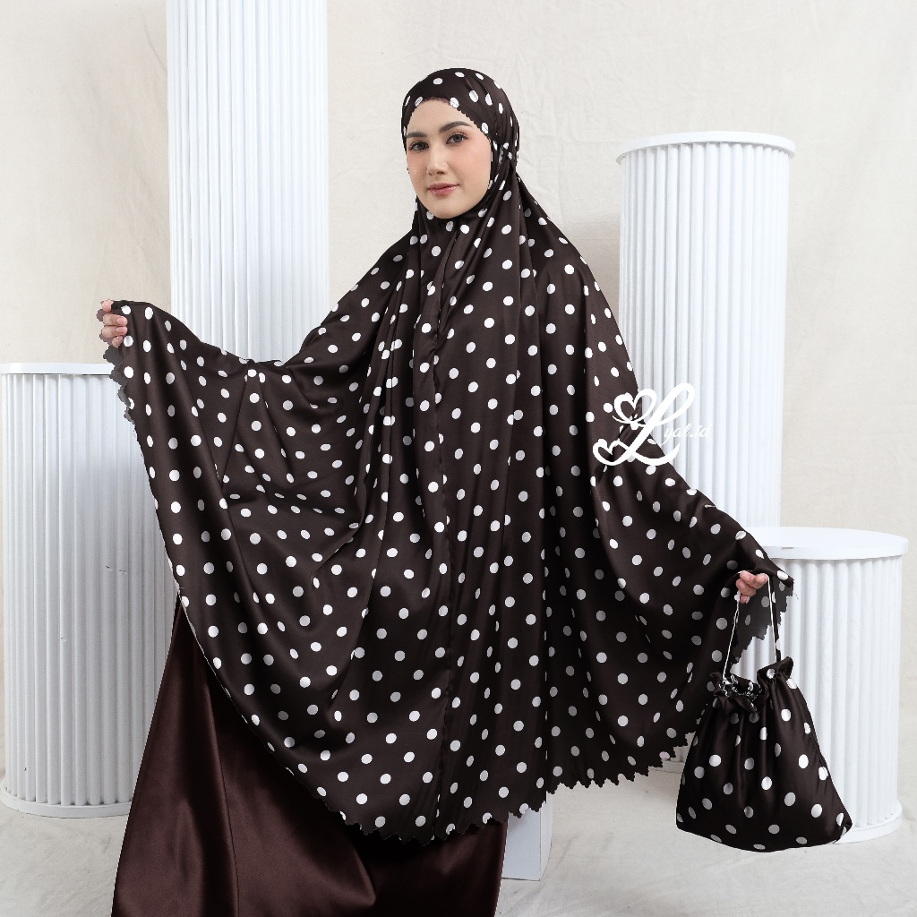 LYAL - Mukena Dewasa Polkadot 2in1 Armani Silk Premium