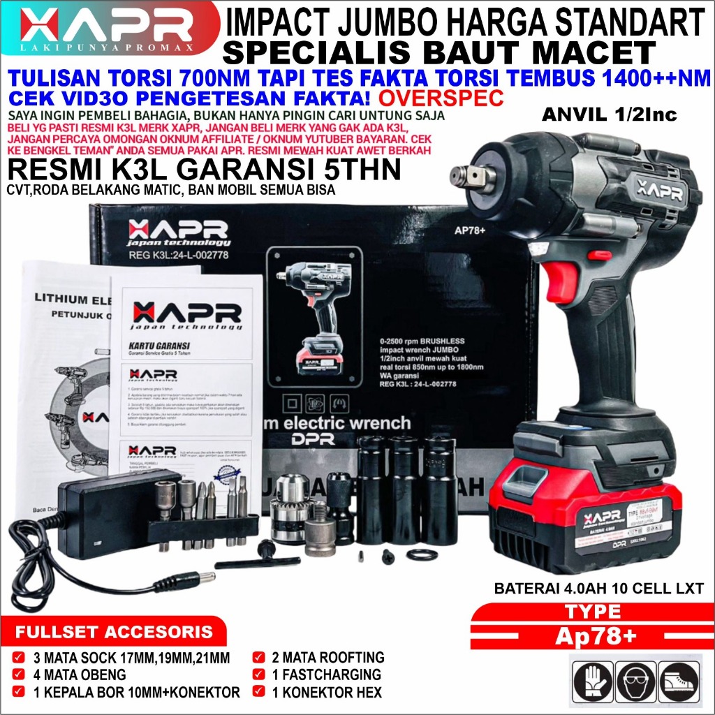 Jual cod BOR Impact wrench APR JAPAN garansi resmi 5thn type JUMBO ...