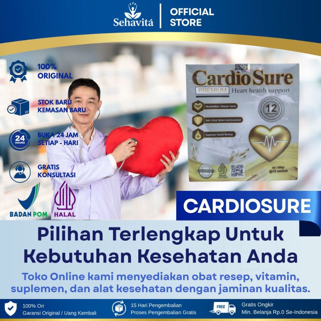 Cardio Sure Official Store Asli - Susu Bubuk Murni Herbal Mengatasi Hipertensi Menjaga Kesehatan Jantung