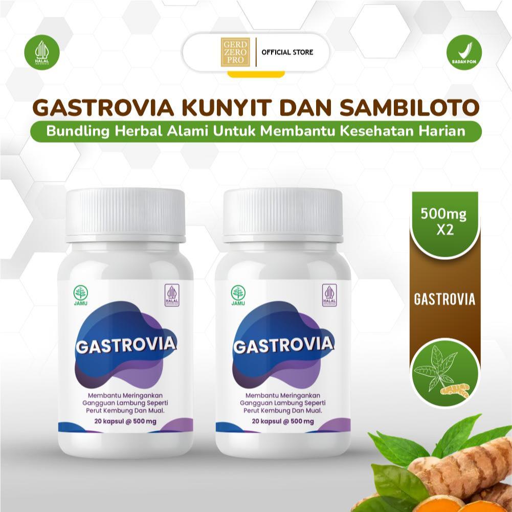 Paket 2 Gastrovia - Suplemen Herbal BPOM dan Halal Membantu Kenyamanan Lambung isi 20 Kapsul