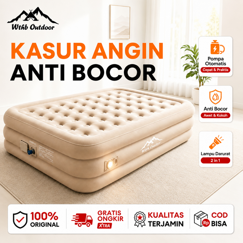 WTHB Outdoor Kasur Angin Kasur Tiup Otomatis Rumah Tangga Pompa Otomatis Kasur Udara Outdoor Lipat Kasur Camping