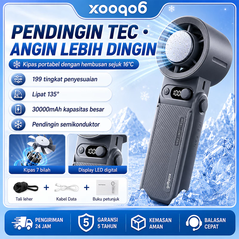 Xooqo6 Kipas Angin Portable Mini Dapat Dilipat Kipas Kencang Strong Refrigeration Wind 199 Gear Wind Speed Kipas Angin Turbo Fan - foto 1