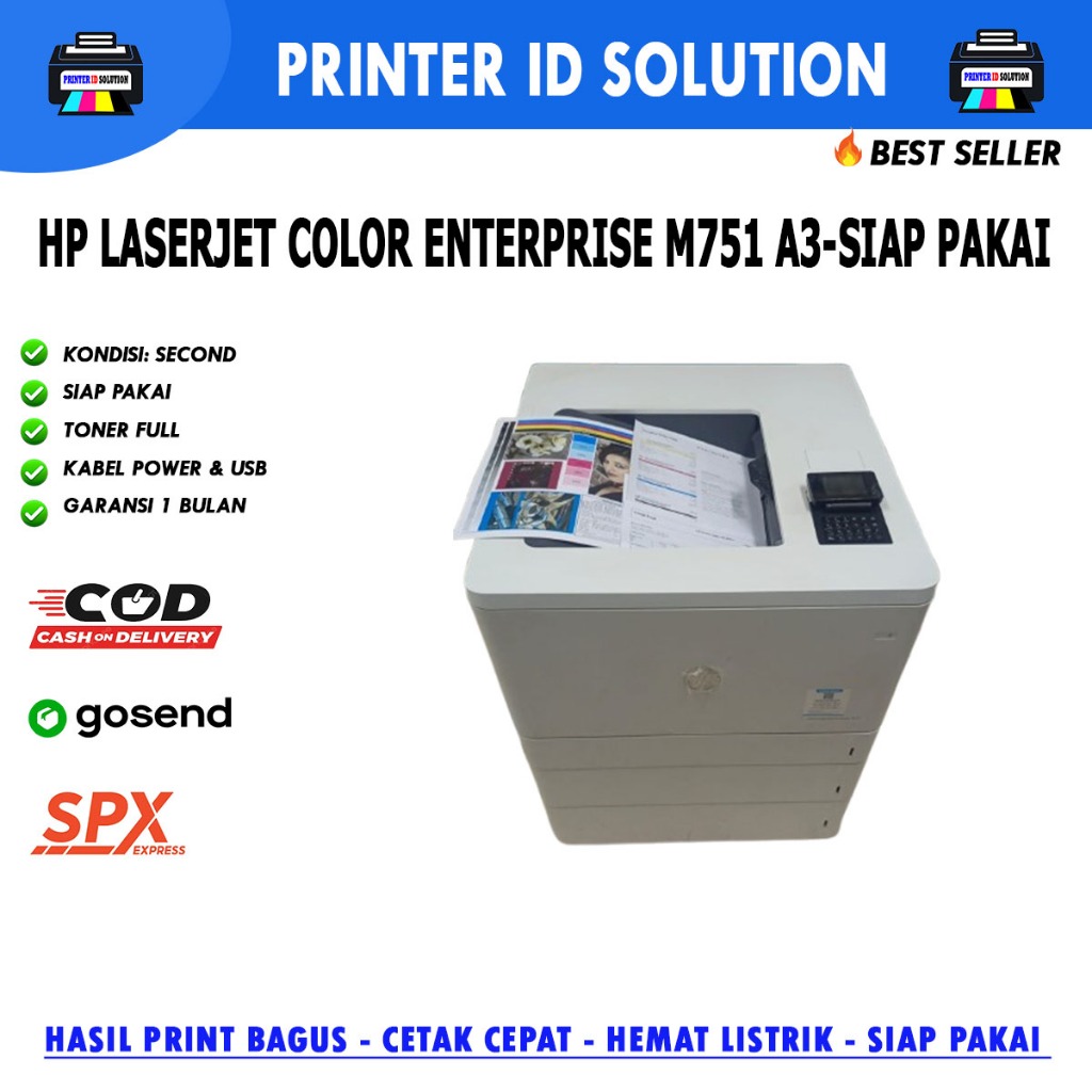 Jual Printer HP Color LaserJet Enterprise M751 Full Tray roda A3 COLOR ...