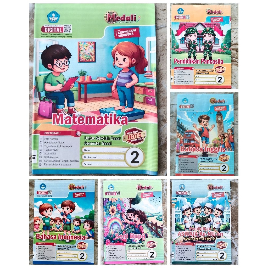 Jual LKS SD Kelas 2 Kurikulum Merdeka KUMER Semester 1 LKS Medali Soal ...