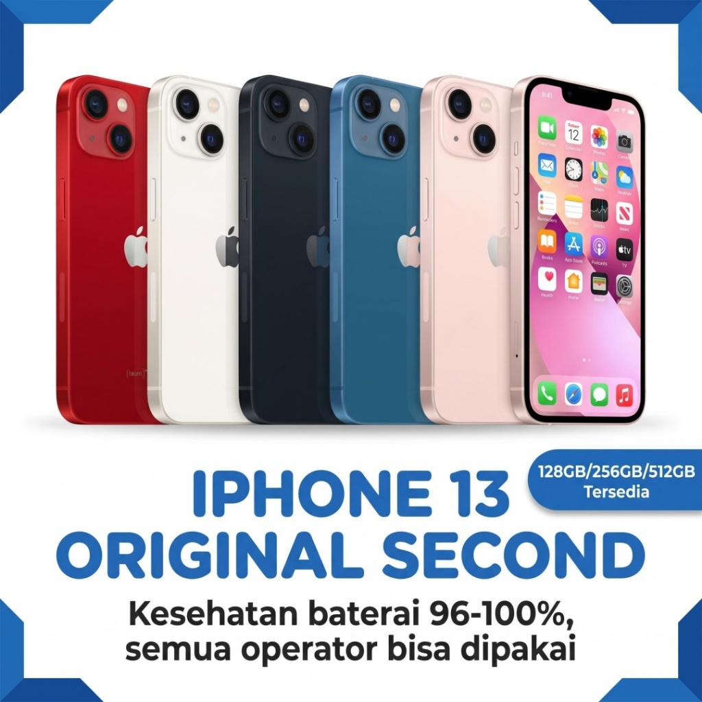 Jual HiPhone 13 128GB/256GB 512 Second Fullset Original 100% Bergansi ...