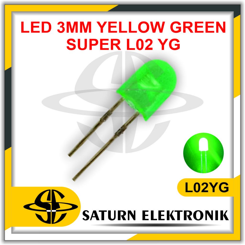 Jual LED 3MM YELLOW GREEN SUPER L02 YG | Shopee Indonesia