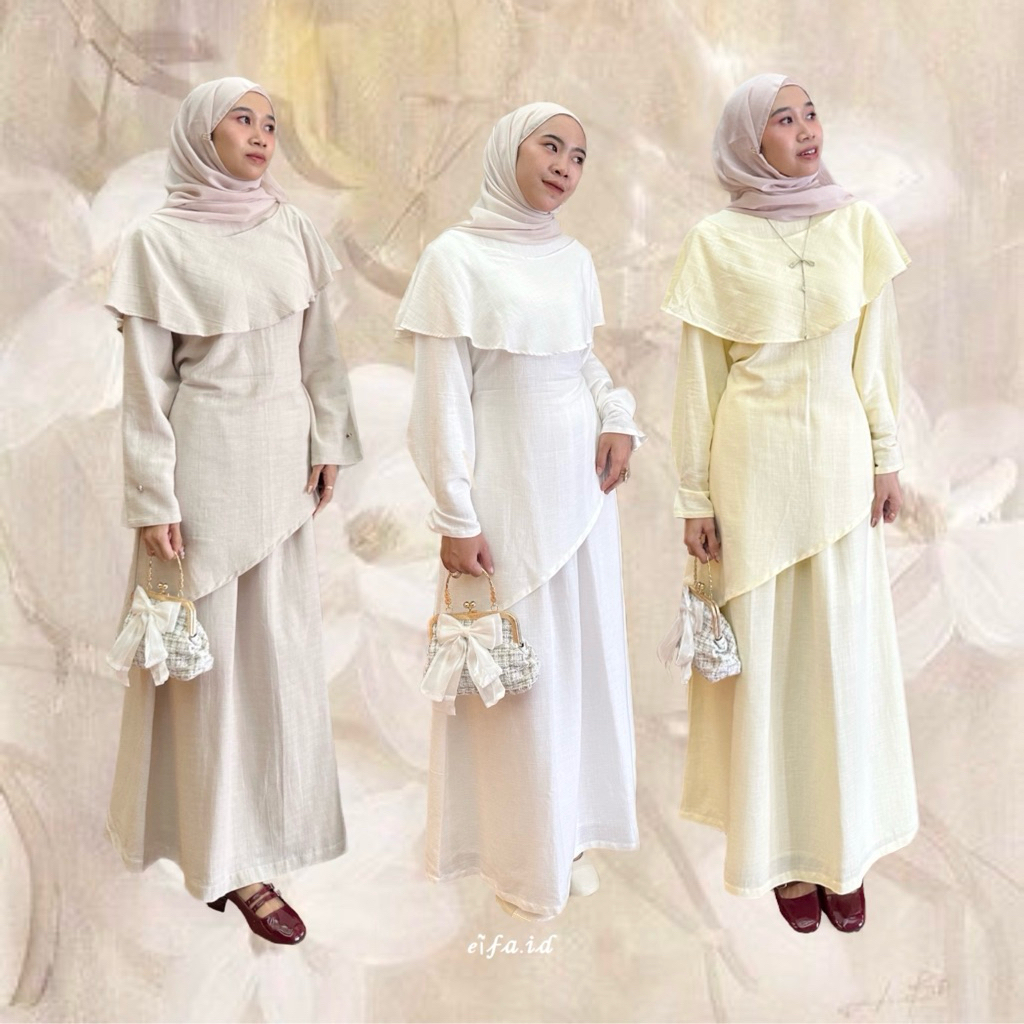 Jual eifa.id - Arumi Set Tunik dan Rok | Atasan Wanita Asimetris ...