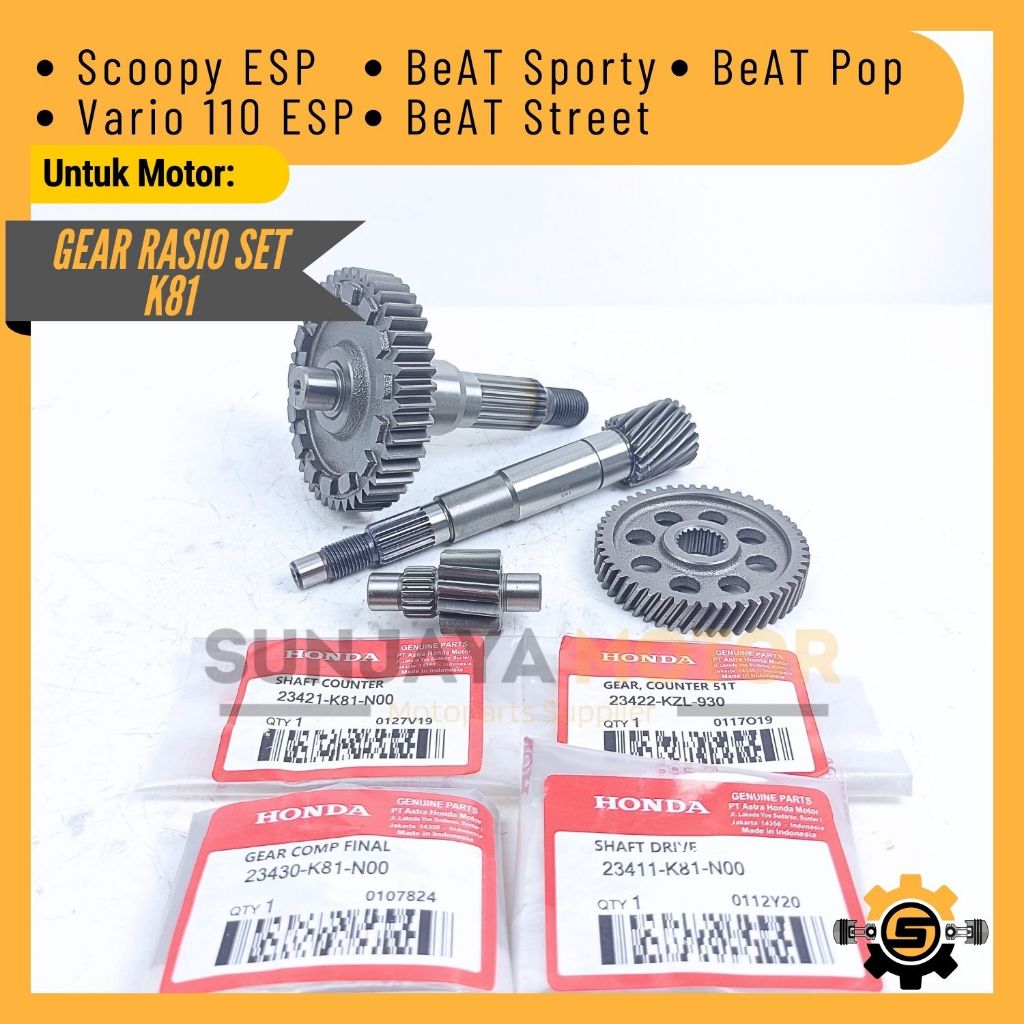 Jual Gear Rasio Set Original Honda K81 Gigi Rasio Beat Sporty Beat ...