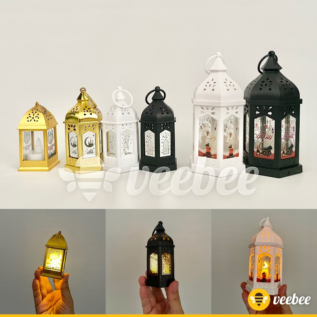 Lampu Lentera Plastik Kubah Ramadan Idul Fitri Muslim Include Baterai | Lampu Meja | Lampu Gantung