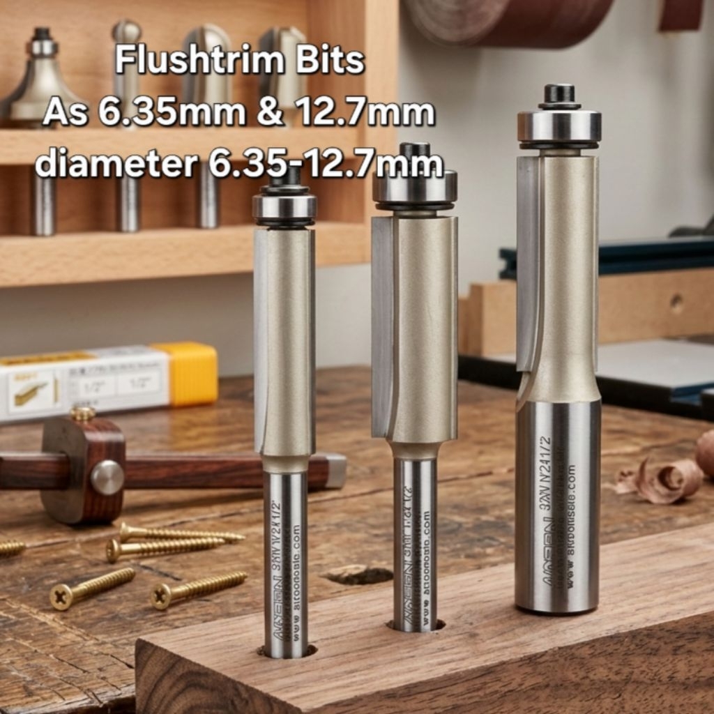 Jual Arden Router Bits Flush Trimming Bits as 1/4