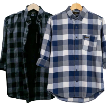 Paket Hemat 90Ribu Dapat 2 Pcs Kemeja Flanel Pria Lengan Panjang Distro Flanel Motif Kotak Pria