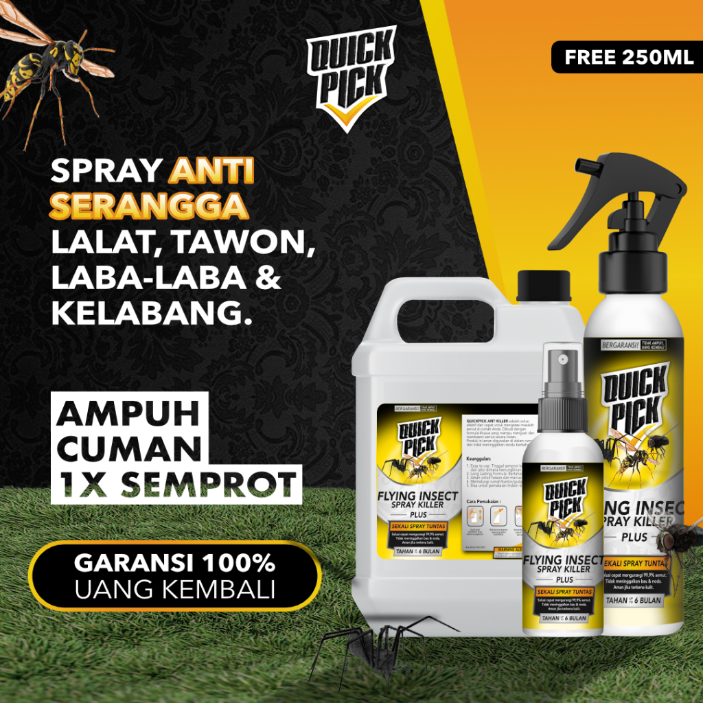 Jual QUICKPICK Cairan Anti Serangga Efektif Aromatic Spray Pembunuh ...