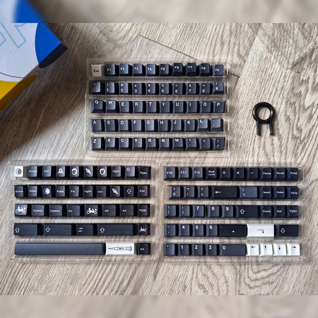 Jual Keycap Mechanical Keyboard Apollo Hitam Abu 128 Keys PBT Dye Sub ...