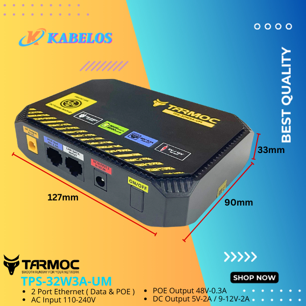 Jual Tarmoc TPS-32W3A-UM | Mini UPS DC Power Supply 5V/2A,12V/2A | POE ...