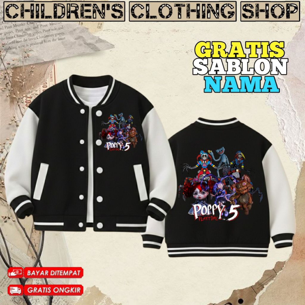 Jual Jacket Varsity Anak POPPY PLAYTIME CHAPTER 5 LENGKAP Bisa Custom ...