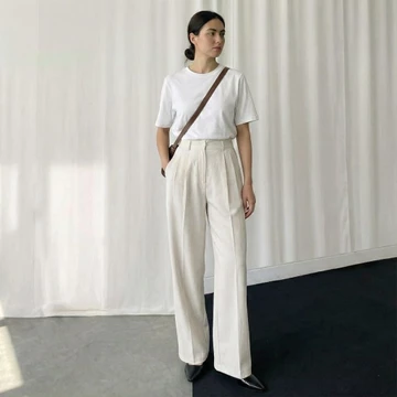 Viona Pants Celana Highwaist Trousers Loose Pants Kulot Wanita Anti Kusut Resleting Depan