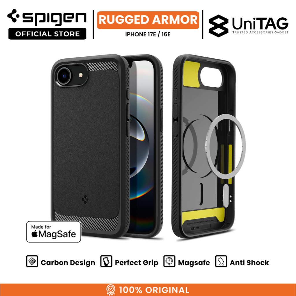 Jual SPIGEN Case for iPhone 17e 16e Rugged Armor MagFit Carbon Soft ...