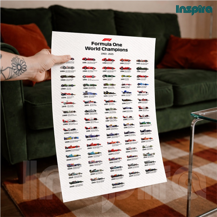 Jual Inspira Poster Frame Dekorasi Dinding Formula 1 World Champions ...