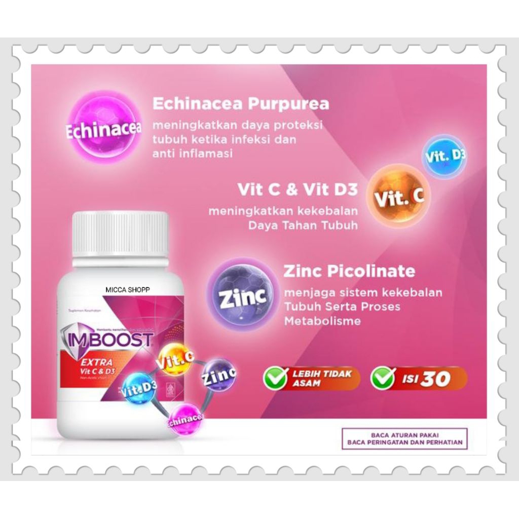 Jual IMBOOST TABLET EXTRA VIT C DAN D3 1 botol isi 30 tablet / IMBOOST ...