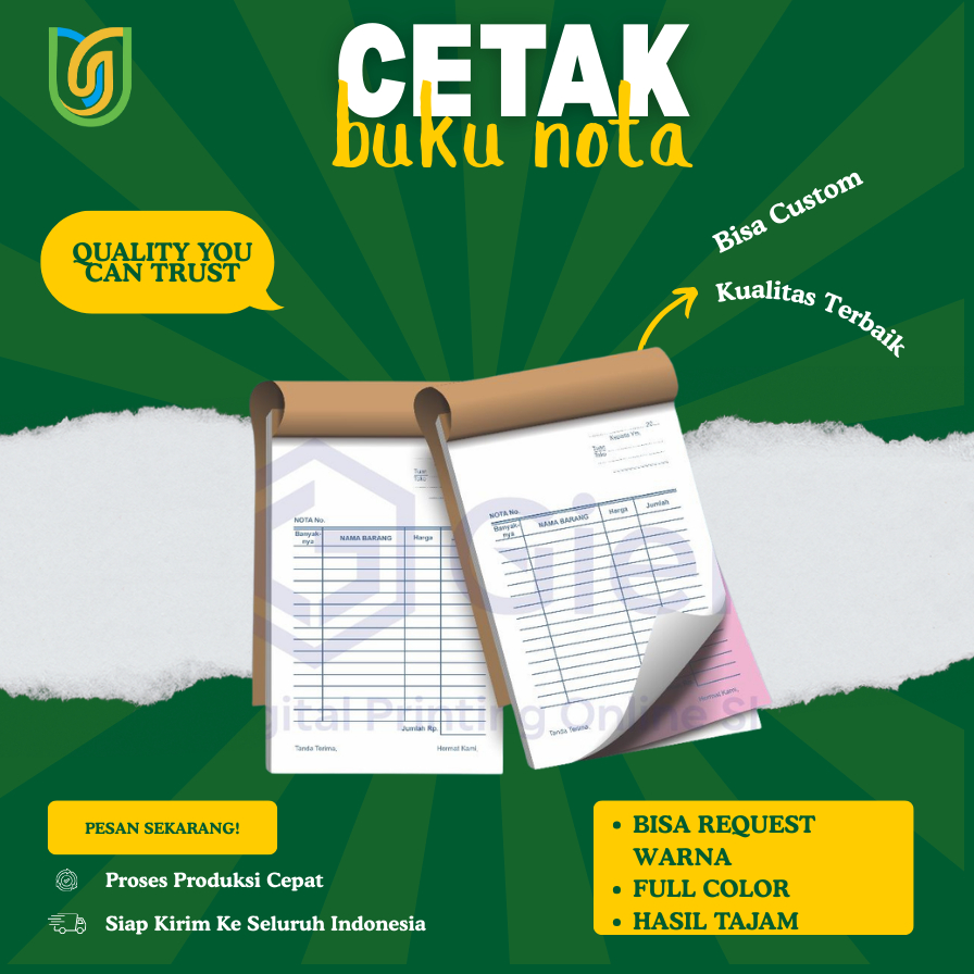 Jual Cetak Nota Custome Full Color 1 Ply dan 2 Ply | Shopee Indonesia