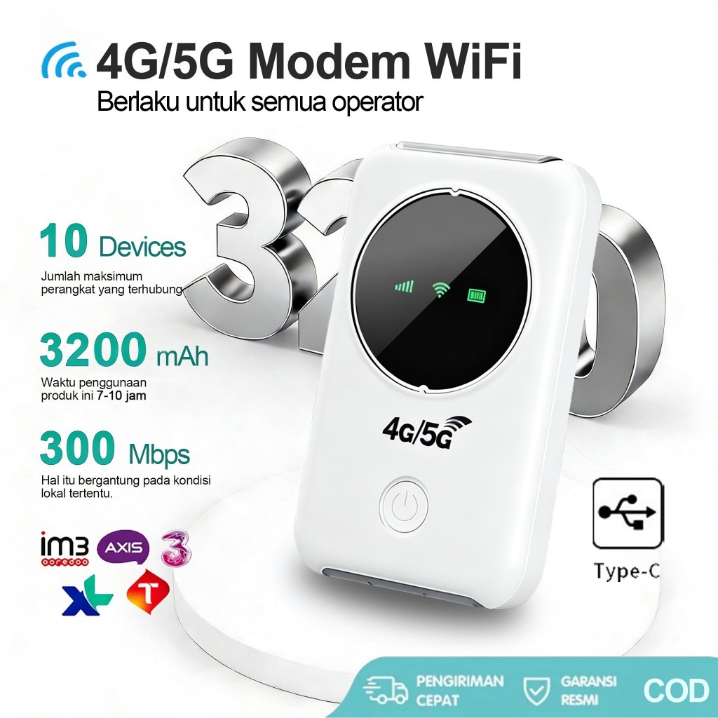 Jual WiFi Router 4G LTE All Operator SIM Card– Modem Portable 300Mbps ...
