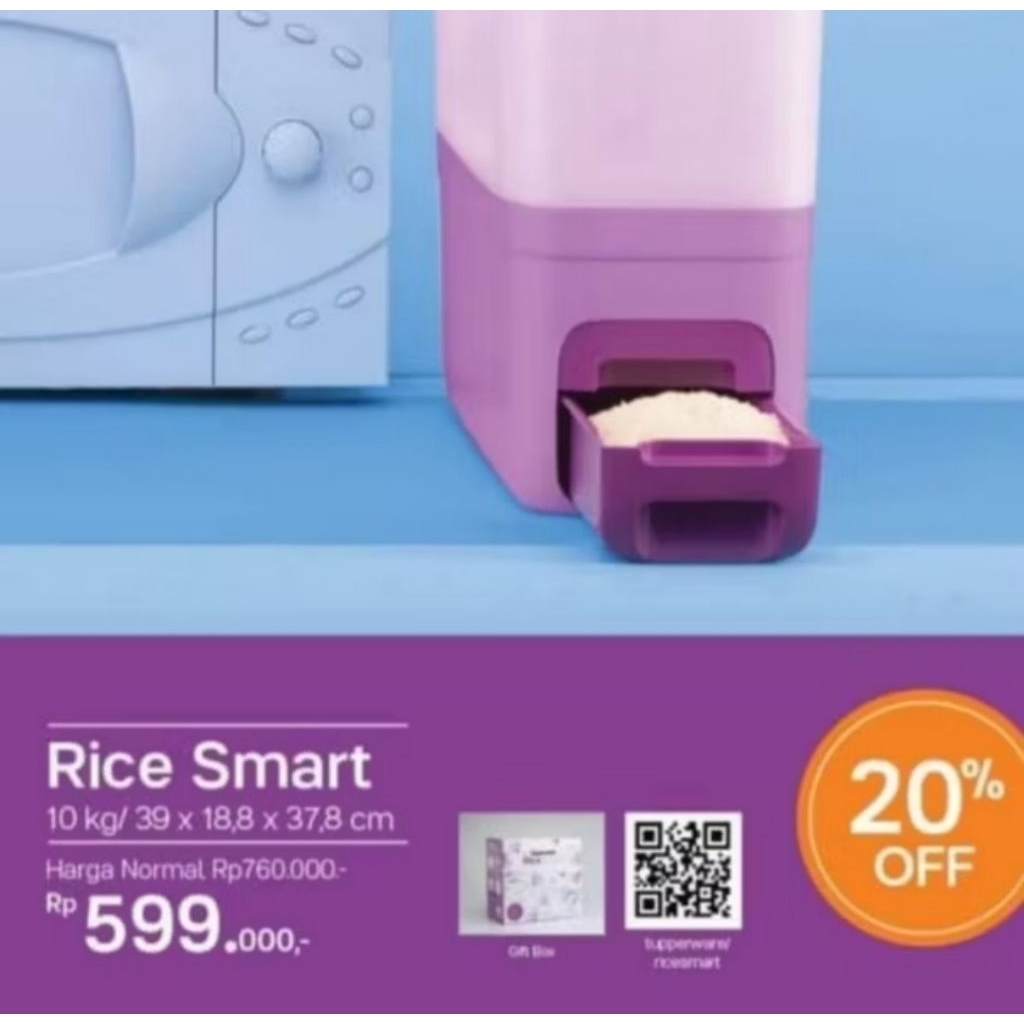 Jual Rice Smart Tupperware 10L Rice Box Dispenser Beras | Shopee Indonesia