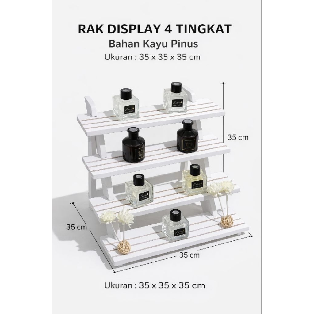 Jual rak display kayu/rak display aesthetic/rak display estetik/rak ...