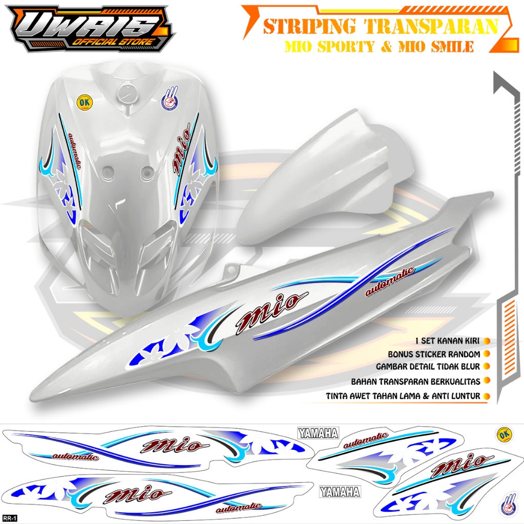 Jual STRIPING TRANSPARAN MIO SPORTY DAN SMILE TRANSPARAN LIS STICKER ...