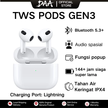 DAA TWS GEN4 Bluetooth 5.4 Earphone Headset ANC Noise Reduction Earphone Olahraga Game IPX6