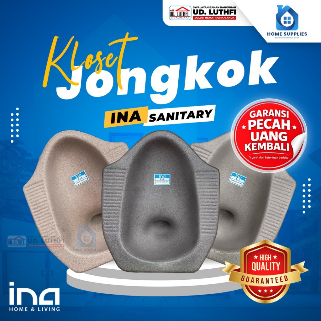 Kloset Jongkok INA Lengkap Motif Baru (GRATIS PETI KAYU)