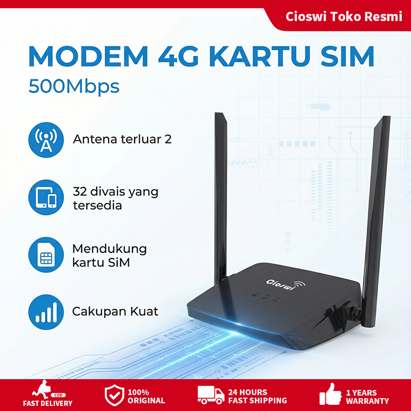 Cioswi Router/Modem 500Mbps WiFi 4G Kompatibel Operator