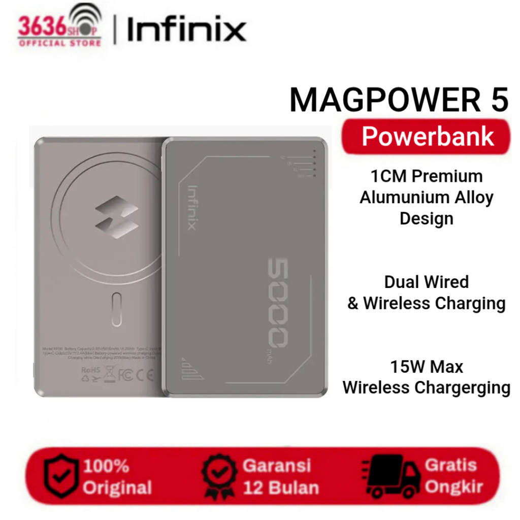 Jual Infinix Magpower 5 | Power Bank Infinix XP06 5000mAh Wireless ...