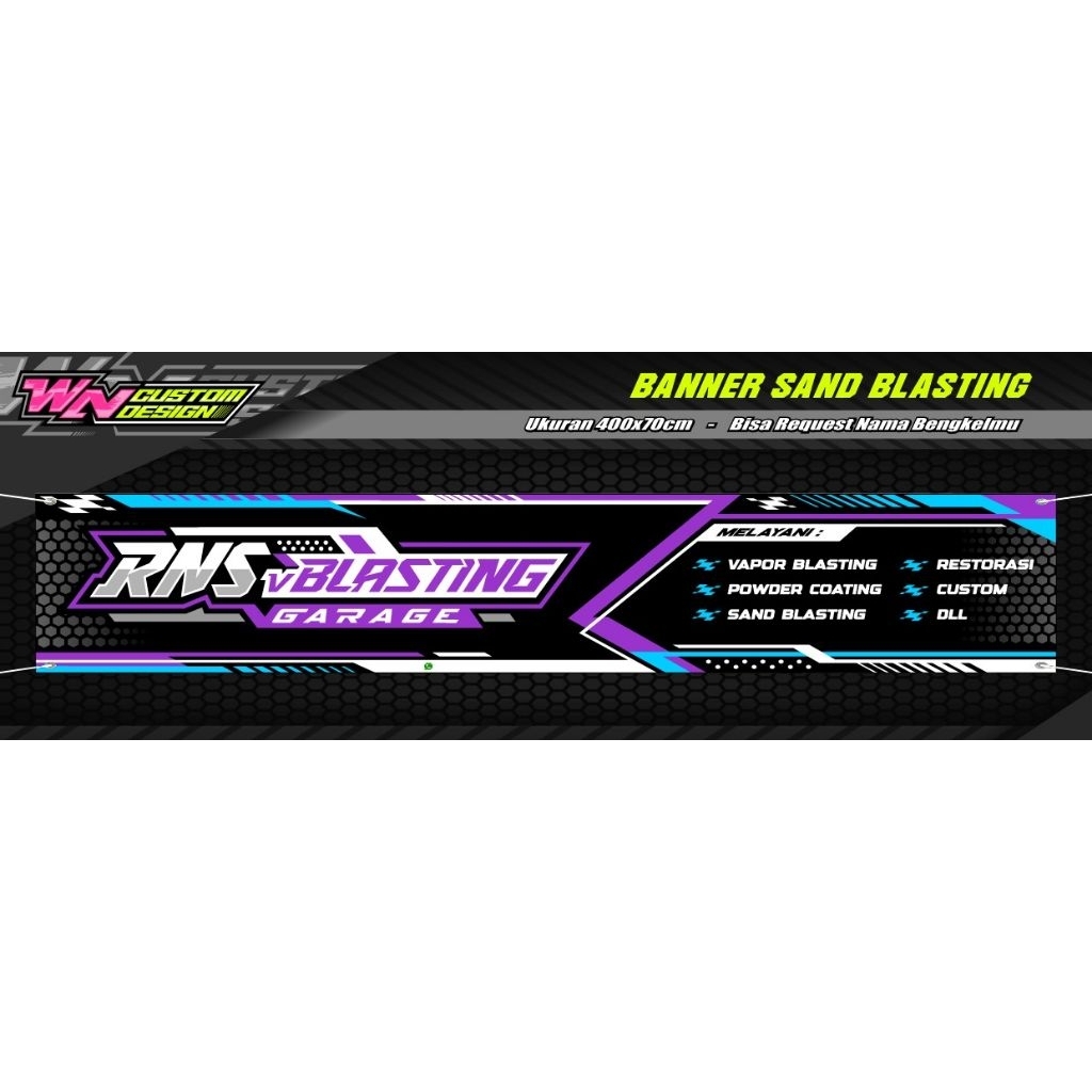 Jual BANNER SPANDUK VAPORBLASTING, BANNER BENGKEL RACING ukuran ...