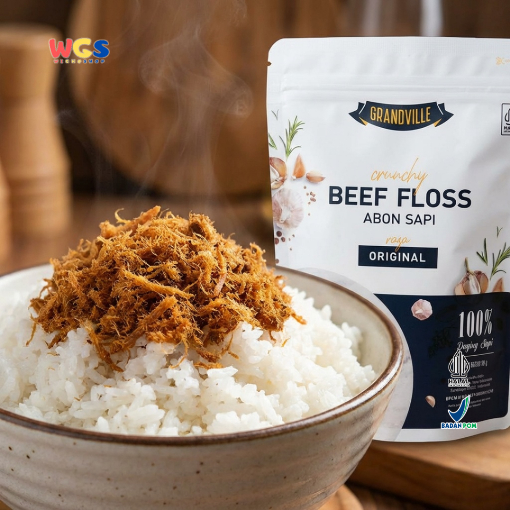 Jual Grandville Abon Sapi Original 90g - Crunchy Beef Floss 100% Daging ...
