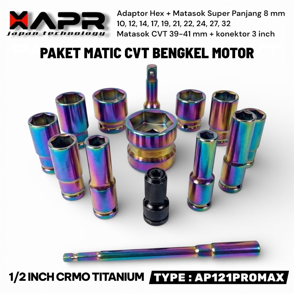 Jual APR AP121PROMAX Mata Socket Impact Wrench 8-32mm CRMO Titanium CVT ...